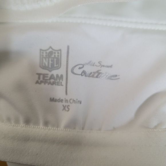 All Sport Couture White New Orleans Saints Football Fan Gear Halter Top Size XS - Picture 6 of 8